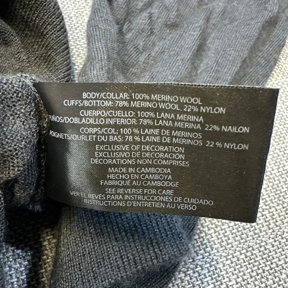 Banana Republic Merino Wool Crewneck Sweater Mens Large Charcoal Gray